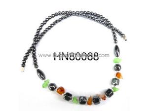 Semi-precious Stone Chip With Hematite Stone Beads Necklace